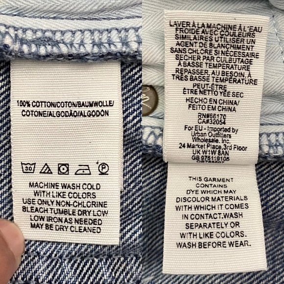 We The Free Free People Medium Blue Wash Cropped Folded Hem Distressed Jeans 25 - Picture 3 of 16